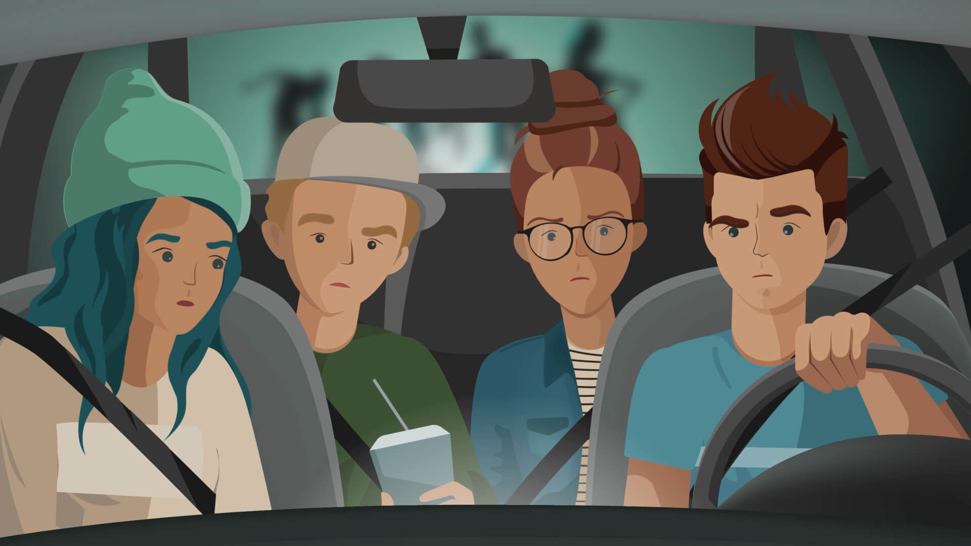 Illustration aus animiertes Werbevideo ÖAMTC Zombie