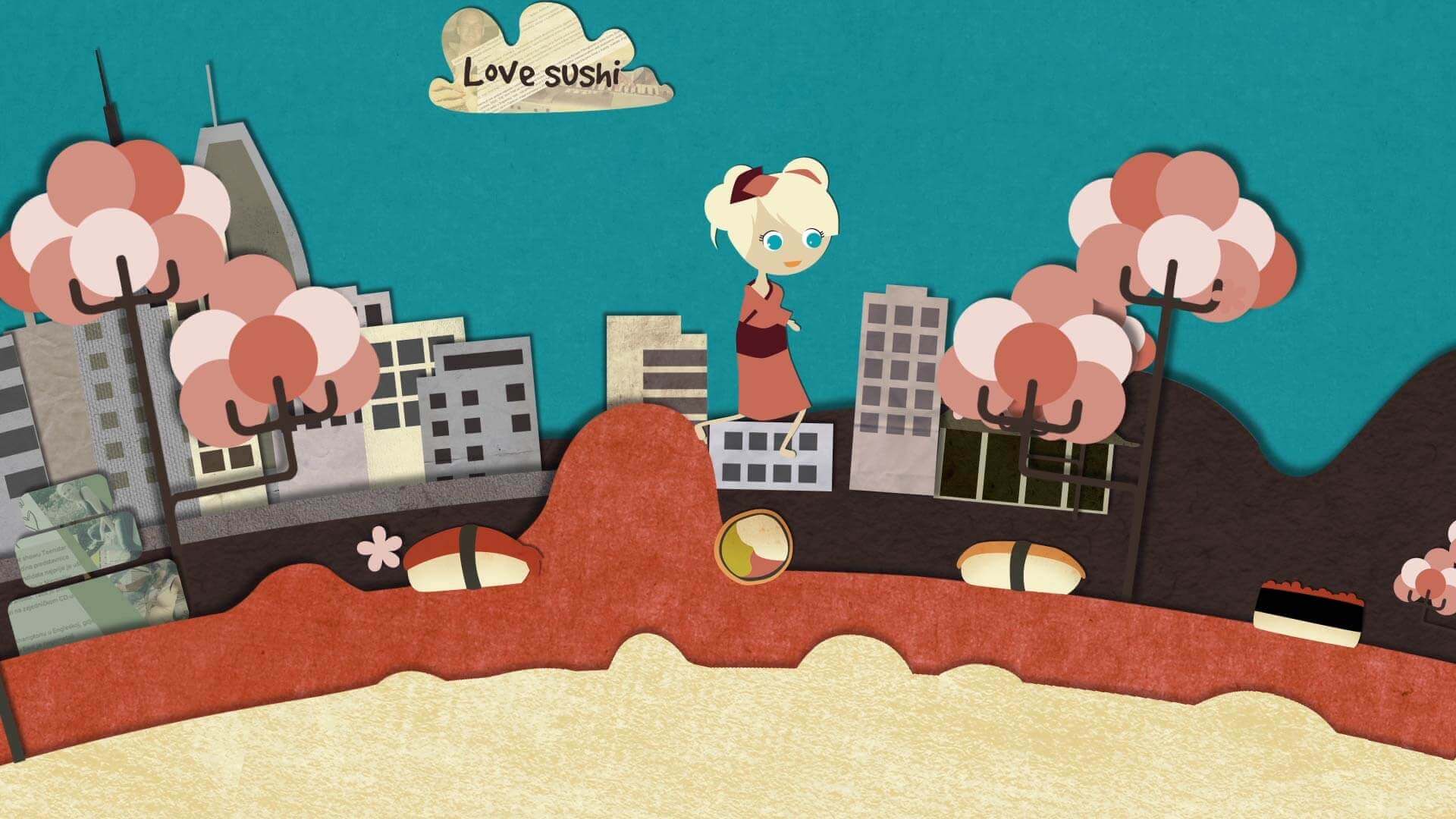 Illustration des animierten Musikvideos "Follow You" Sängerin in Tokio