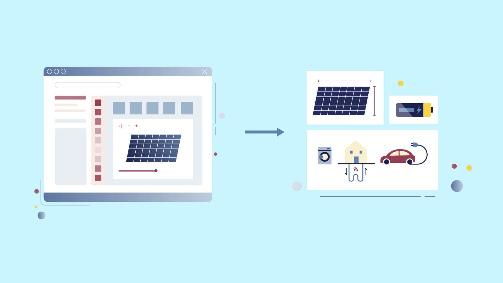 Illustration einer Software um den Photovoltaik Ertrag abzuschätzen