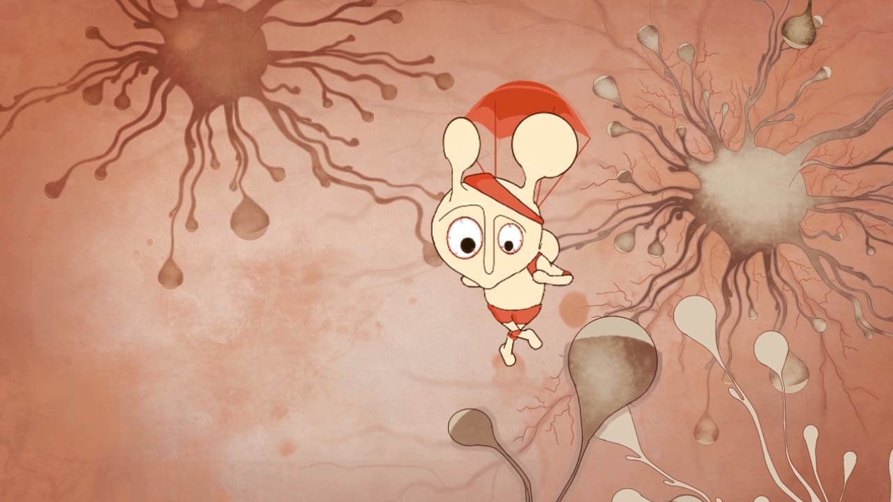 Bild aus der Animation Wissenschaft Neurotransmitter zeigt Adrenalin als Character