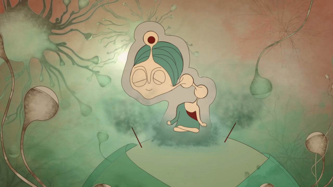 Bild aus der Animation Wissenschaft Neurotransmitter zeigt Gaba als Character