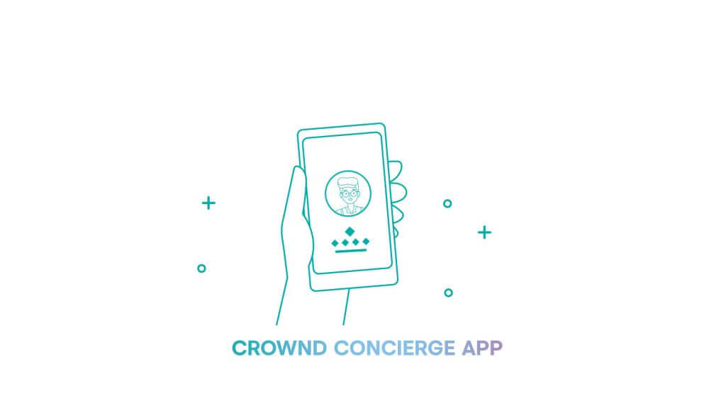 Illustration aus dem Animationsvideo Crownd zeigt App für Concierge