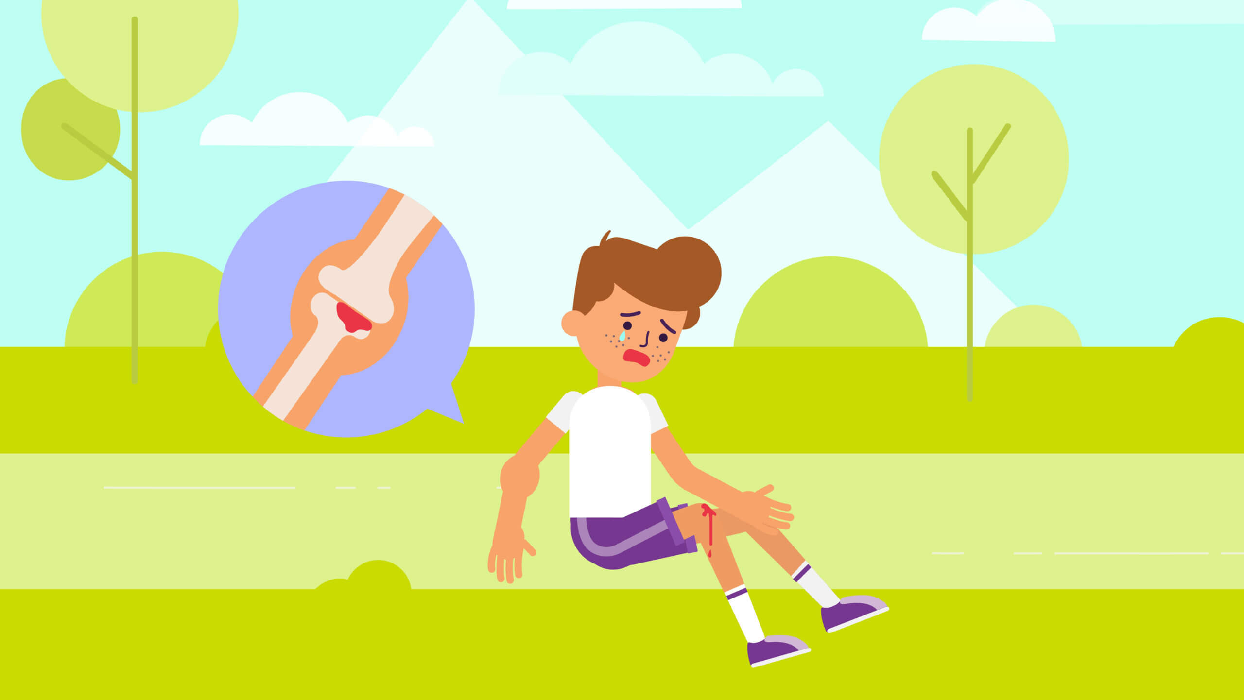 Bild aus Erklärvideo Hämophilie zeigt Jungen der Blutung hat