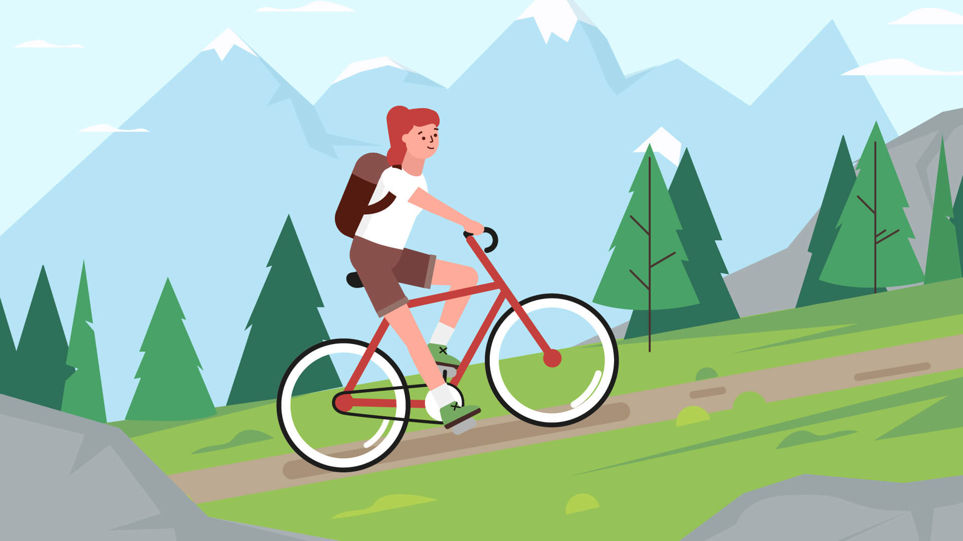 Bild von Radfahrerin aus dem Osttirol Erklärvideo nachhaltig reisen