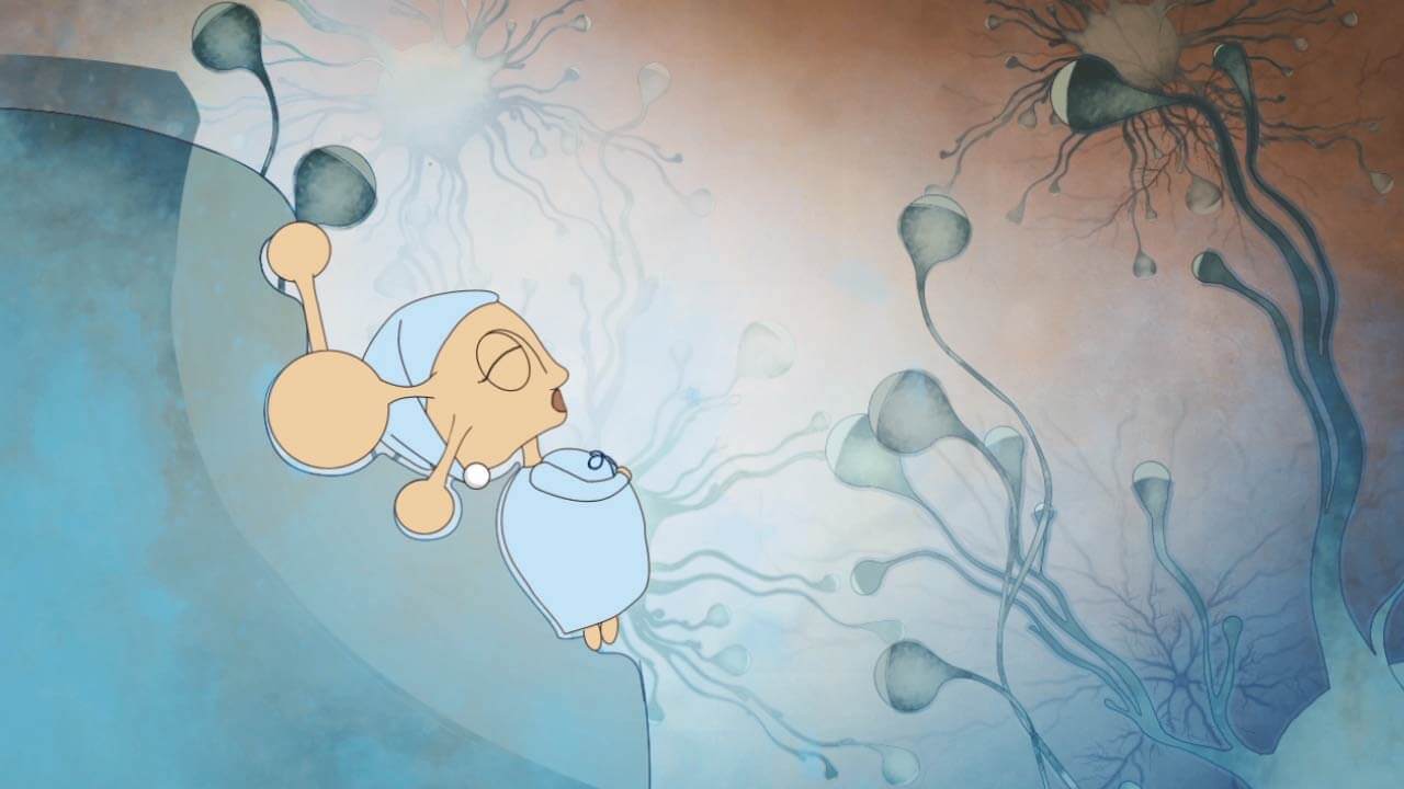 Bild aus wissenschaflliches Animationsvideo Neurotransmitter zeigt Melatonin