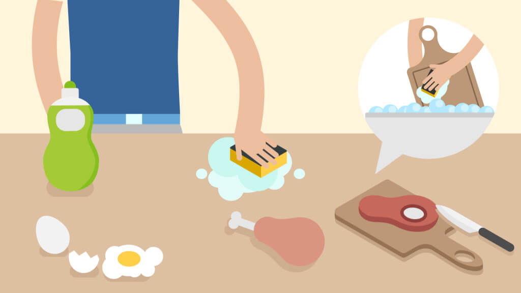 Erklärvideo AGES Hygiene Küche Mann putzt Küche