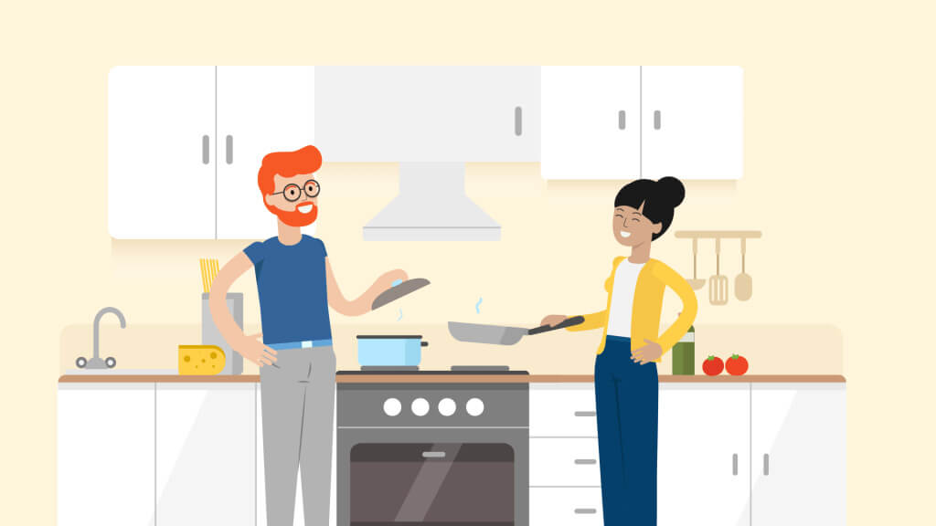 Titelbild des Erklärvideo AGES zum Thema Hygiene in Küche Menschen beim Kochen